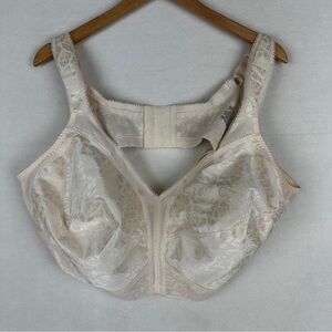Playtex 18 Hour No Wire Bra 54D Ivory Satin Soft Cup Adjustable Strap 4693
